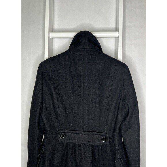 Calvin Klein Peacoat Womens 10 Black Jacket Wool Double Breasted Pocket Neck - Picture 13 of 16